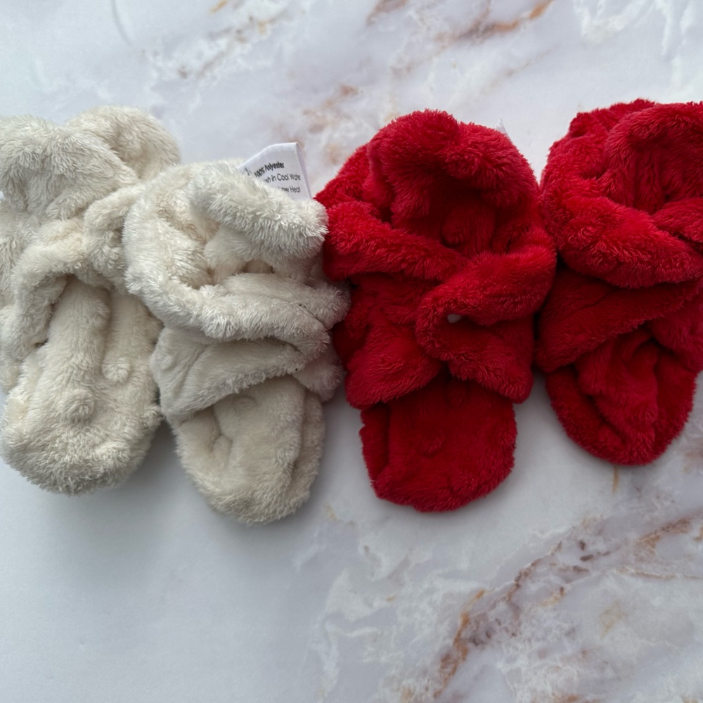 Cozy minky boutique baby booties set of 2, 0-6 months & 6-12 months